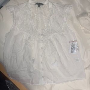 White button down blouse